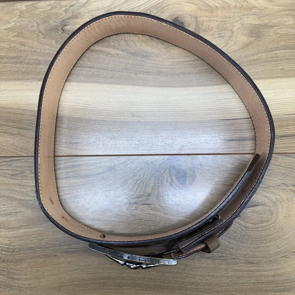 Cerrillo Western Belt Womens S/M Brown Leather Boho Adjustable Rodeo Farm